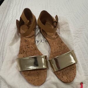 See By Chloe Gold and Tan Sandals